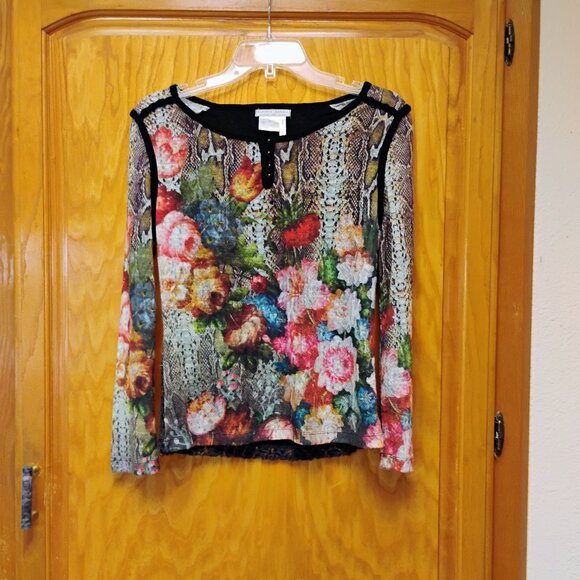 Beautiful Alberto Makali mixed media top size M - Picture 1 of 4